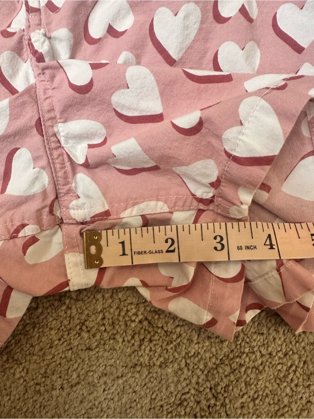American Eagle Pink Heart Print Pajama Boxer Shorts Elastic Waist Pull On Sz L - Picture 6 of 6